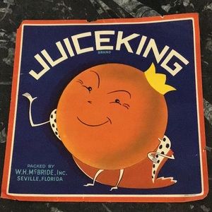 Juice king fruit crate label